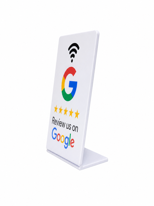 Tarjeta NFC Google con soporte